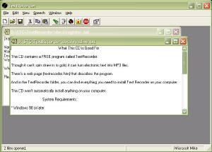 Screen capture of the Text Recorder main window